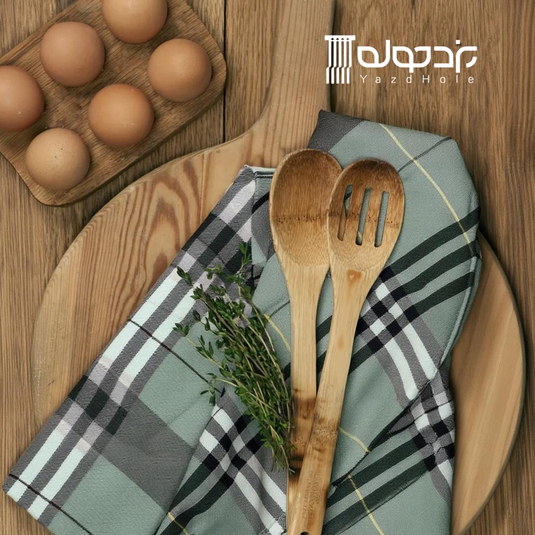 دستمال نخی یزدی 2 تایی 50*50 چهارخونه فلورا ضخیم