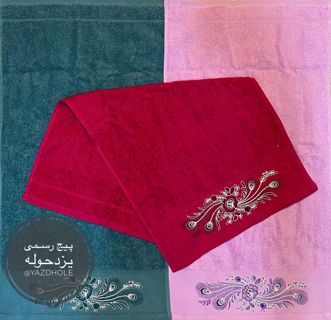 حوله دستی گلدوزی گل ارکیده