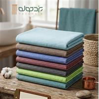 حوله دستی نخی سنتی یزدی سایز 50*80 طرح دیپلمات 