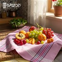 دستمال نخی یزدی 2 تایی 50*50 طرح تک رنگ حاشیه دار